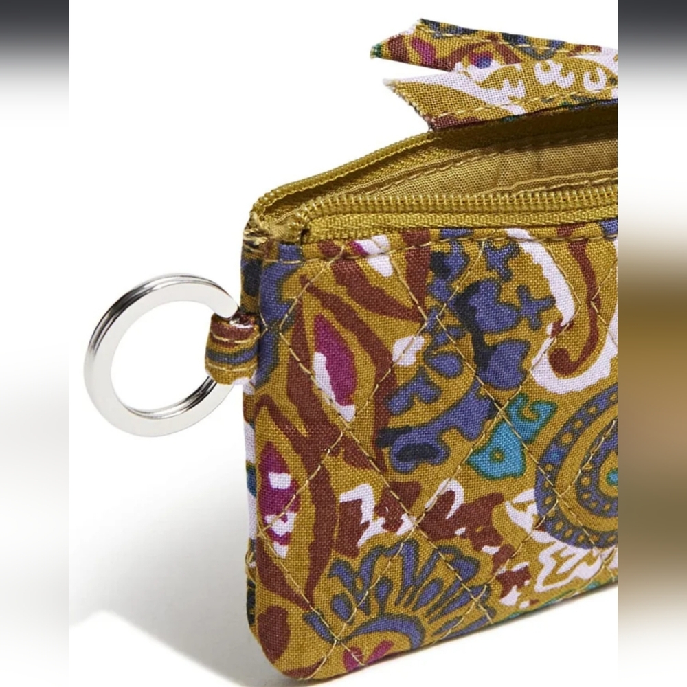 Vera Bradley Cotton Zip ID Case Buta Spray NWT - Picture 2 of 3
